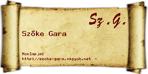 Szőke Gara névjegykártya